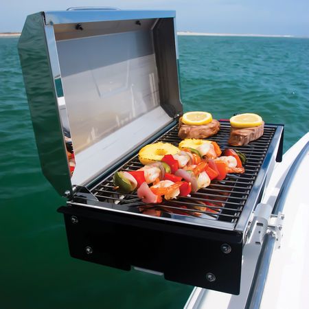 Marine Grills | Overton's Boat Grill, Boating Life, Liveaboard Sailboat, Bbq Equipment, Sailboat Living, Boat Restoration, Easy Grilling, Trailer Life, Propane Grill