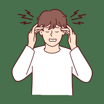 Headache Drawing Reference, Headache Reference, Headache Drawing, Confused Drawing, Stressed Face, Stressed Out Sketch, Person Png, Vector Library, Relieve Neck Pain