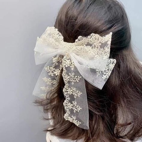 Diy Hair Accessories Tutorial, Embroidered Hair Bows, Diy Lace Ribbon Flowers, Designer Hair Accessories, Diy Hair Accessories Ribbon, Bridal Hair Inspiration, Bows Diy Ribbon, Hair Essentials, Girly Accessories