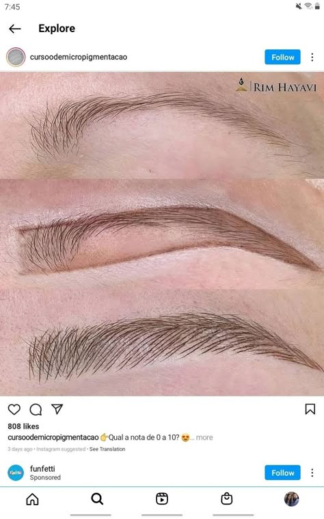 Micro Bladed Eyebrows Shapes, Microbladed Eyebrow Shapes, Blonde Hair Microblading Eyebrows, Micro Blading Eyebrow Shapes, Microblading Hair Strokes, Micro Shading Eyebrows, Combo Brows, Eyebrow Trends, Eyebrow Design