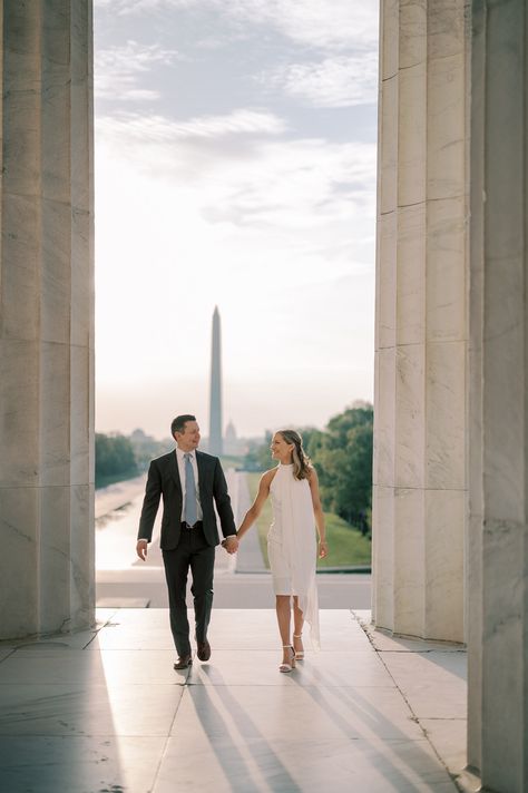 Washington Dc Engagement Photos, Dc Wedding Photos, Dc Engagement Photos, Washington Dc Engagement, Dc Wedding Venues, Dc Engagement, Engagement Bride, Lincoln Memorial, Engagement Inspo