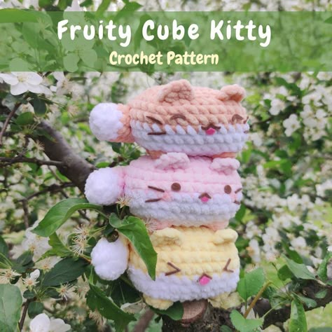 Kitty Amigurumi, Aesthetic Patterns, Easy Crochet Animals, Crochet Aesthetic, Crocheted Items, Pola Amigurumi, Crochet Cow, Crochet Design Pattern, Kawaii Crochet