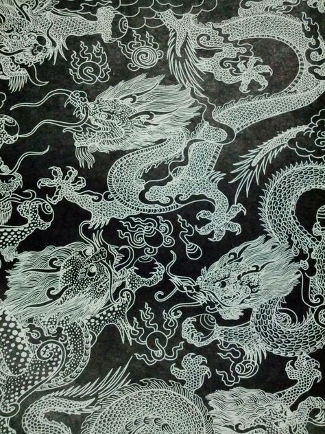 Dragon Print Wallpaper, Dragon Pattern Wallpaper, Asian Dragon, Unique Illustration, Dragon Illustration, Design Textile, Dragon Print, Dragon Pattern, Doodle Sketch