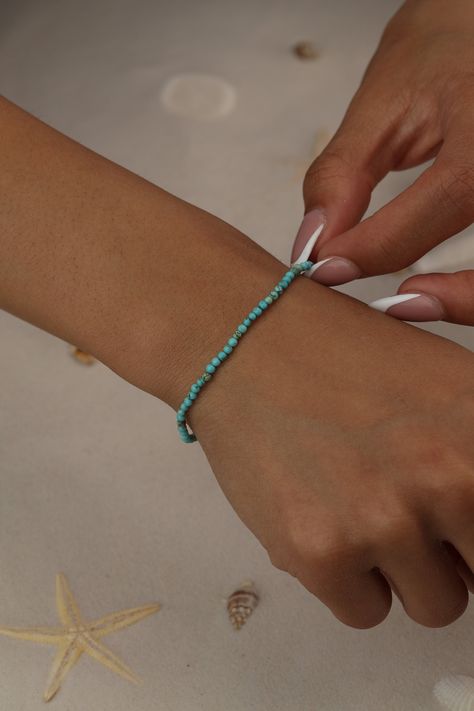 Turquoise Bracelet Beaded Bracelets Stretch Ankle Bracelet - Etsy Turquoise Anklet, Beach Wedding Gifts, Beautiful Bracelets, Turquoise Bead Bracelet, Bohemian Handmade, Ankle Bracelet, Bracelet Beaded, Scottsdale Az, Genuine Turquoise