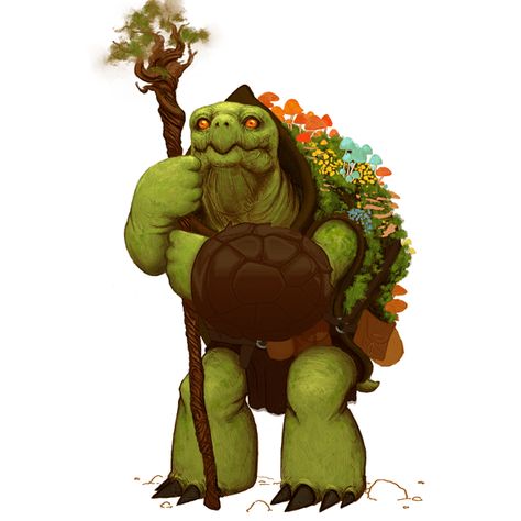 DnD Character: Old Tortle Druid (Feedback) - Artwork / Work In Progress - Krita Artists Tortle Druid, Tortle Dnd, Dnd Druid, Dnd Races, Drawing Now, Pirate Adventure, Turtle Art, Dungeons And Dragons Characters, Kids Adventure