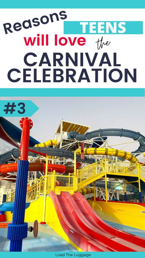 Reason #3 that teens will love the Carnival Celebration cruise ship - water slides. Carnival Celebration, Activities For Teens, The Carnival, Carnival Cruise, Cruise Tips, Cruise Ship, Trip Planning, A Family, The Top