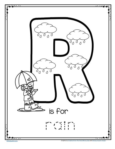 FREE R is for rain alphabet trace and color printable #alphabet #preschoolactivities #prekactivities R Is For Rain, Free Alphabet Printables, Worksheet Kindergarten, Letter Worksheets For Preschool, The Letter R, Kindergarten Letters, Preschool Tracing, Free Preschool Worksheets, Tracing Worksheets Preschool