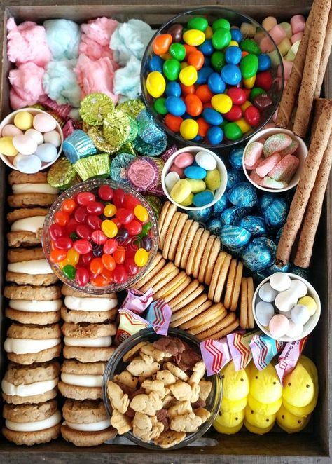 Cookie Charcuterie Board, Cookie Charcuterie, Peeps Party, Pumpkin Platter, Platter Display, Candy Board, Dove Chocolate, Charcuterie Inspiration, Easter Images