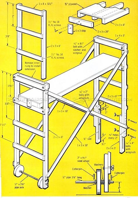 Diy Scaffolding, Wooden Scaffolding, Scaffolding Design, Scaffolding Wood, Handyman Projects, Rustic Woodworking, Handy Man, House Items, Wood Shop Projects