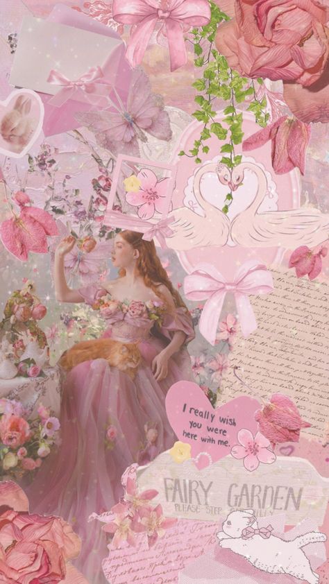 #rococo #aesthetic #coquette #pink #pastel #fairy #princess #cottagecore #pinkaesthetic #collage #scrapbook Fairy Aesthetic Pink, Fairy Aesthetic Wallpaper, Princess Cottagecore, Pink Princess Aesthetic, Rococo Aesthetic, Pretty Flowers Pictures, Pastel Fairy, Pink Cottagecore, Pretty Wallpaper Ipad