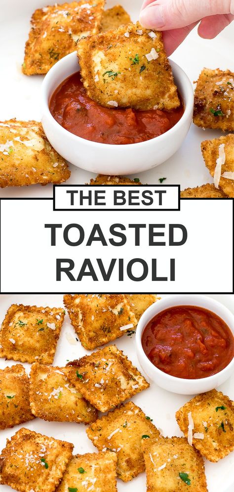 Dipping Appetizers, Ravioli Appetizers, Super Easy Appetizers, Resep Pasta, Toasted Ravioli, Cheese Ravioli, Easy Appetizers, Goulash, Idee Pasto Sano