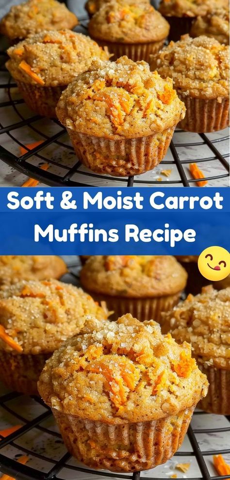 Enjoy soft and moist carrot muffins with this easy recipe. Perfect for breakfast, a snack, or a delightful treat anytime. Recipe With Shredded Carrots, Muffins With Yogurt, Moist Muffin Recipe, Carrot Muffins Easy, Carrot Muffins Recipe, Carrot Raisin Muffins, Carrot Recipes Dessert, Healthy Carrot Muffins, Carrot Cake Muffin Recipe