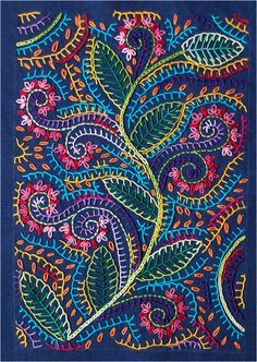 Áo Blu, Pola Kristik, Pola Sulam, 자수 디자인, Slow Stitching, Crewel Embroidery, Hand Embroidery Stitches, Sewing Art, Paisley Design