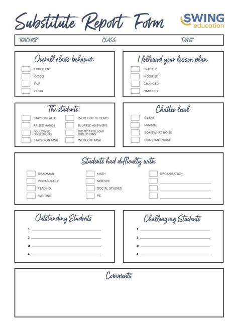 Sub Lesson Plan Template Best Of Substitute Teacher Report Substitute Notes To Teacher, Substitute Teacher Forms, Substitute Plans Template, Substitute Teacher Lesson Plans, Substitute Teacher Resources, Substitute Teacher Tips, Substitute Teacher Binder, Substitute Ideas, Substitute Teacher Plans