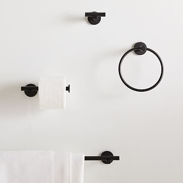 Modern Overhang, Mid Century Bathroom, Oval Wall Mirror, Bathroom Collections, Towel Ring, Bath Hardware, Towel Rings, Towel Hooks, Mild Steel