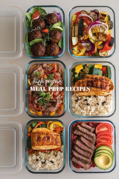 22+ High Protein Meal Prep Recipes to Keep You Full and Fit Healthy Protein Meal Prep Ideas, Meal Prep List Weekly, Weekly Meal Prep For Family, Meal Prep Plans For The Week, Healthy Meal Prep Work Lunches, Work Week Lunches Food Prep, Weekly Ingredient Prep, Asian Recipes Meal Prep, High Protein Grocery List Meal Prep