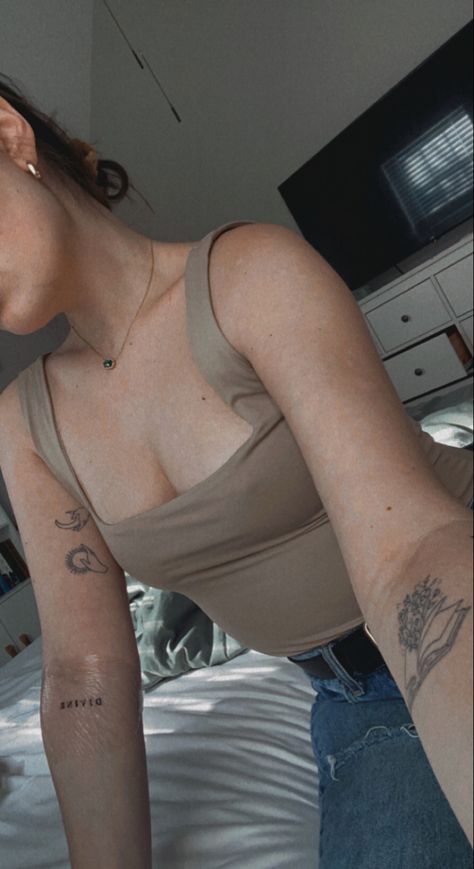 Thin or Fine Line Tattoos Upper Arm Placement Tattoos For Women, Fine Line Bicep Tattoo, Fine Line Floral, Inner Bicep Tattoo, Floral Tattoos, Fine Line Tattoo, Bicep Tattoo, Line Tattoo, Aesthetic Tattoo