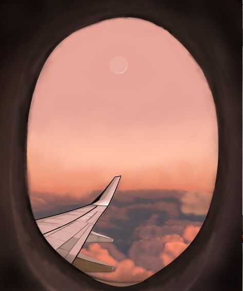 Airplane Digital Art, Sky Illustration, Airplane Window, Sky View, Sketches Simple, Art Drawings Sketches Simple, Starry Sky, Art Drawings Sketches, Drawing Sketches