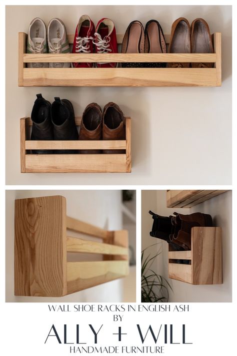 Wall Shoe Storage, Mounted Shoe Rack, Wall Shoe Rack, Wall Mounted Shoe Storage, Traditional Joinery, Hallway Shoe Storage, Wooden Shoe Storage, Wall Mounted Shoe Rack, Storing Shoes