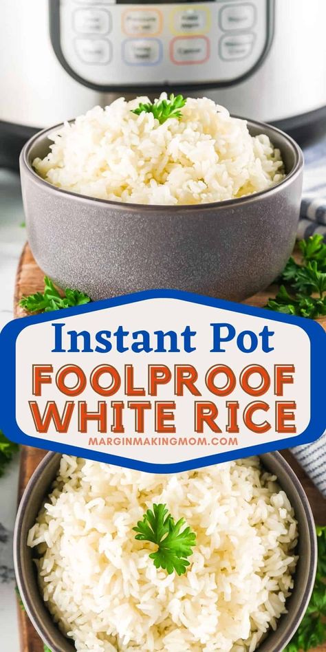 Instant Pot Rice White, Instant Pot White Rice, Pot Rice Recipe, White Rice Recipe, Fluffy White Rice, Rice Instant Pot, How To Reheat Rice, Buttery Rice, Instant Pot Rice