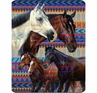 Southwest Horse Luxury Blanket Western Candle Holders, Western Candles, Warm Blankets Cozy, Western Cross, Chevron Patterns, Faux Fur Blanket, Twin Blanket, Horse Supplies, Western Christmas