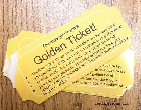 Golden Ticket for a Read-a-thon - what a fun idea! Library Contests, Reading Rewards, Read A Thon, Passive Programs, Family Literacy, Importance Of Reading, Library Book Displays, Book Bins, Library Boards