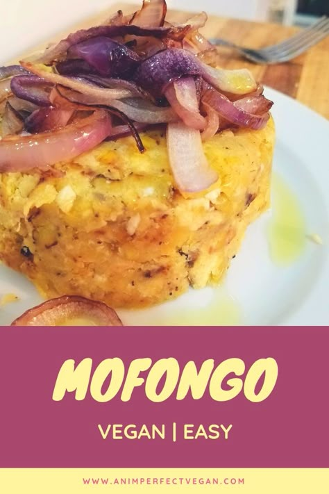 Vegan Mofongo, Green Plantain Recipes, Mofongo Recipe, Mashed Plantains, Plantain Recipes, Puerto Rican Dishes, Boricua Recipes, Vegan Foodie, Pork Rinds