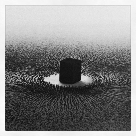 Magnetism, by Artists Ahmed Mater (b.1979) and is a Photogravure etching of a cubic shaped magnet and iron fillings Mosque Art, Welcome To Night Vale, New Media Art, The British Museum, Aesthetic Gif, Magnetism, Land Art, British Museum, Character Aesthetic