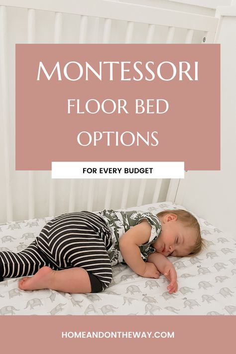 Montessori Floor Beds, Floor Bed Setup, Floor Crib Bed, 9 Month Old Floor Bed, Baby Floor Bed Ideas, Toddler Bed On Floor Ideas, Floor Bed Nursery, Floorbed Montessori Diy, Floor Crib