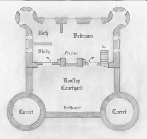 Castle Michele floor three Sandcastle House, Small Castle House Plans, Diy Castle, Castle Layout, Small Castle, Castle House Plans, Castle Floor Plan, Castle Plans, Castle Ideas