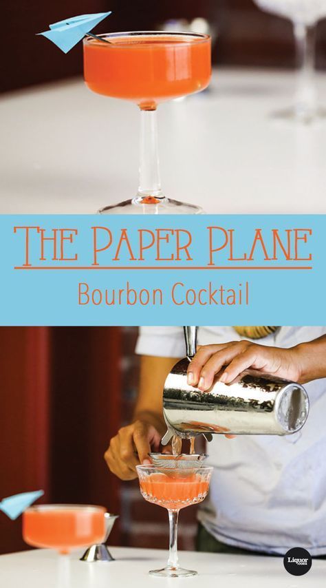 Meet The Bourbon Cocktail You Probably Never Knew Existed: The Paper Plane. It's simple to make and even easier to sip. Bourbon Craft Cocktails, Angels Envy Bourbon Cocktails, Paper Plane Cocktail, Bourbon Cocktail Recipe, Bourbon Cocktail, Cocktail Videos, Cocktails To Try, Bourbon Drinks, Craft Cocktail