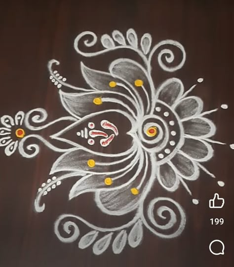 Easy Jhoti Design, Small Rangoli Design For Daily Flowers, Rangoli Designs Kolam, Small Rangoli Design With Dots, Simple Rongali, Simple Rangoli Designs Latest, Indian Rangoli Designs Simple, Mugulu Designs Latest, Kolangal Rangoli