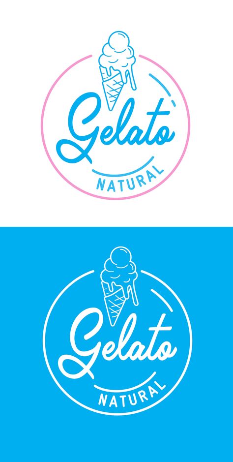 Gelato Logo Branding, Gelato Logo Design, Ice Cream Brand Logo, Ice Cream Logos, Ice Cream Shop Logo, Gelato Logo, Ice Cream Logo Design, Logo Ice Cream, Ice Cream Branding