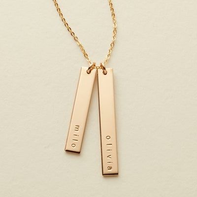 Personalized Charm Necklace, Rays Of Sunshine, Bar Necklaces, Made By Mary, Vertical Bar Necklace, The Ray, Floating Necklace, Dainty Choker, Gold Long Necklace