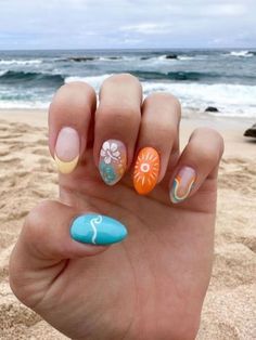 Short Nails Beach, Nails Beach, Short Nails, Stylish Nails, Cute Nails, Summer Nails, Nails