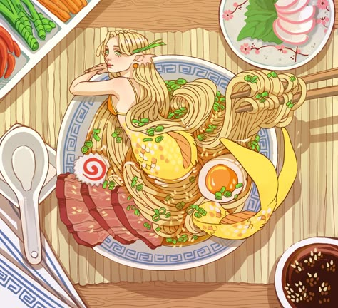 Sushi Art, Arte Alien, Drawing Pattern, Cute Food Art, Arte Inspo, Anime Food, Art Appreciation, Mermaid Art, Phone Background