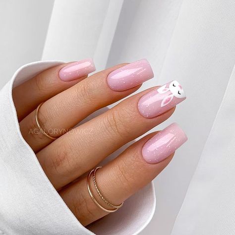 Easter Nail Art Designs, Pink Chrome Nails, April Nails, Easter Nail, Bunny Nails, Easter Nail Designs, Easter Nail Art, Cute Spring Nails, Easter Nails