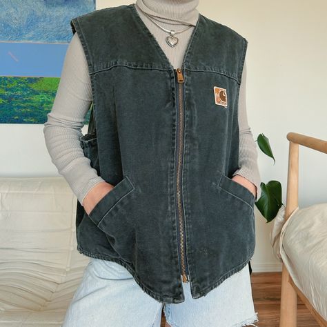 ⭐️ SOLD ⭐️ Vintage Sherpa lined black Carhartt vest V13PTL Size XL $75 Comment “I want it” or dm me if you would like to buy this vest 🖤 Carhartt Vest Outfit Woman, Sherpa Vest Outfit, Carhartt Vest Outfit, Vest Outfit Women, Carhartt Vest, Vest Outfits For Women, Sherpa Vest, Sherpa Lined, Vest Outfits