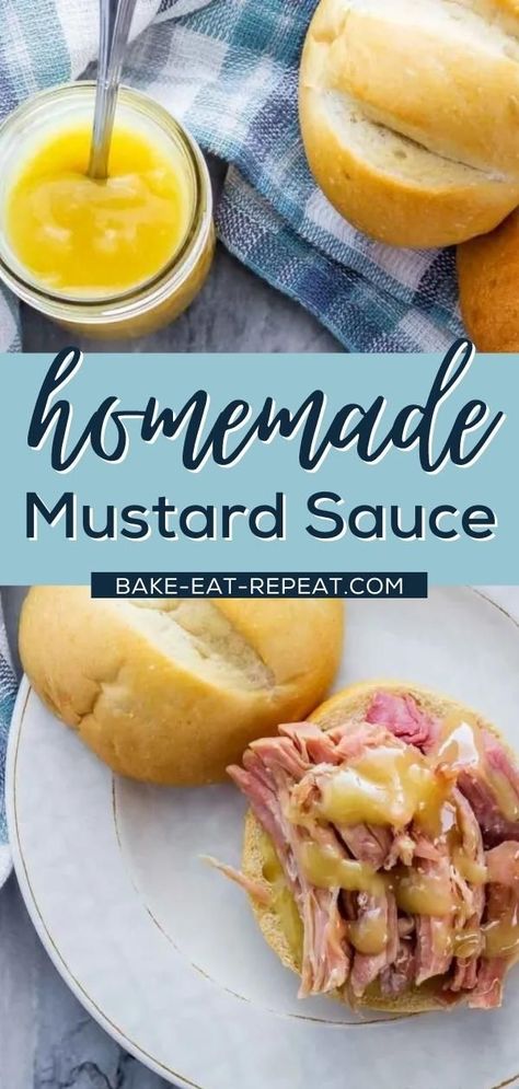 Ham Dipping Sauce, Mustard Sauce For Ham, Sauce For Ham, Ham Recipes Crockpot, Easy Main Course Recipes, Ham Sauce, Homemade Mustard, Marinated Pork Chops, Honey Mustard Dipping Sauce