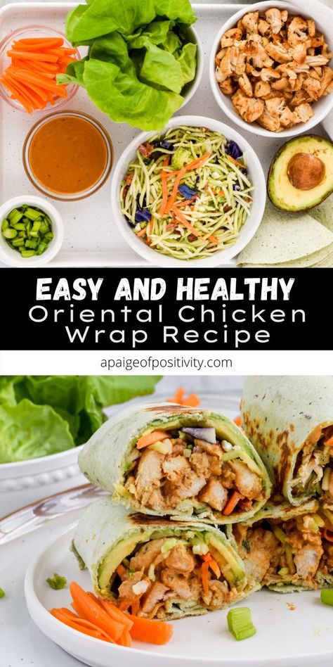 Orange Chicken Wraps, Asian Chicken Wraps With Peanut Sauce, Peanut Chicken Wraps, Thai Chicken Wraps, Asian Chicken Wraps, Chicken Wraps Healthy, Work Recipes, Thai Peanut Chicken, Work Dinner