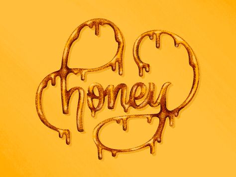 Honey Drip Tattoo, Honey Graffiti, Honey Typography, Honey Name, Honey Nails, Tattoo Bee, Honey Graphic, Bee Tattoos, Logo Bee