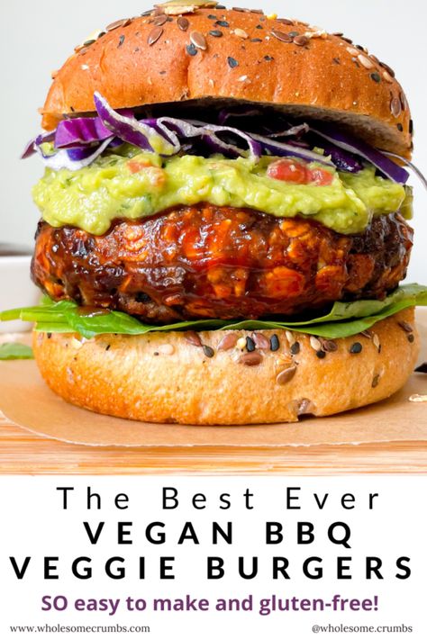 Grilled Veggie Burger, Vegan Bbq Recipes Grill, Simple Veggie Burger Recipe, Veggie Burger Recipe Easy, Veggie Burger Recipes, Veggie Bbq, Vegetarian Sandwiches, Resep Vegan, Vegetarian Burgers