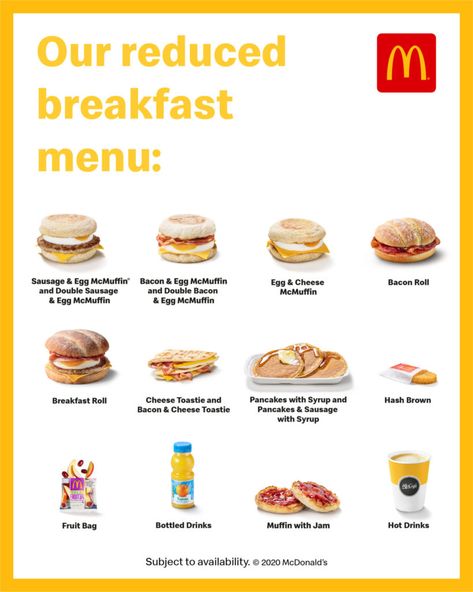 Mcdonald’s Breakfast Sauce, Mcdonald’s Breakfast, Mcdonalds Breakfast Menu, Mcdonald’s Egg Mcmuffin Recipe, Mcdonald’s Hashbrowns, Vegan Mcdonalds, Breakfast Calories, Pancake Sausage, Sausage Mcmuffin