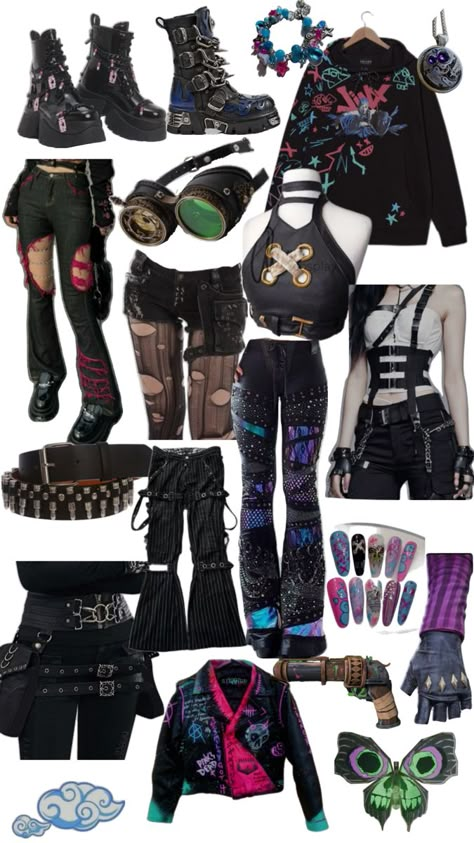 Jinx Outfit, Jinx Aesthetic, Arcane Style, Arcane Cosplay, Goth Outfit Inspo, Arcane Oc, Jinx Cosplay, Shifting Outfits, Grunge Fits