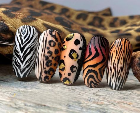 36 Animal Print Nails for Bold and Stylish Manicures in 2024: Ideas to Inspire You Zebra Nail Art Tutorial, Safari Nails, Animal Print Nail Art, Zebra Nail Designs, Zebra Nail Art, Leopard Nail Designs, Animal Nail Designs, Unique Manicure, Nails Disney