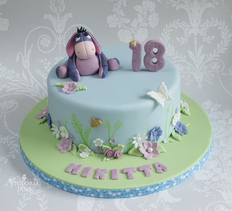 Eeyore 18th birthday cake Eeyore Cake Ideas, Disney 18th Birthday Cake, Eeyore Birthday Cake, Eyore Cake, Eeyore Cake, Eeyore Birthday, Light Fruit Cake, 13 Birthday Cake, Wedding Cake Prices