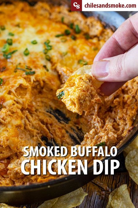 Topped with a crusty, melty layer of cheese you won’t be able to resist the spicy bites of smoked chicken in this Smoked Buffalo Chicken Dip. Simple to prepare and quick to consume, this is a must for all parties. This recipe not only gives you the recipe for the creamiest buffalo chicken but also guides you on how to properly layer the cheese for that extra melty topping. #buffalochicken #buffalochickendip #partyrecipe #cheesedip Smoked Buffalo Chicken, Bbq Chicken Rub, Chicken Dip Recipe, Buffalo Chicken Dip Recipe, Food For Special Event, Buffalo Chicken Wings, Football Party Food, Chicken Dip, Cream Cheese Chicken