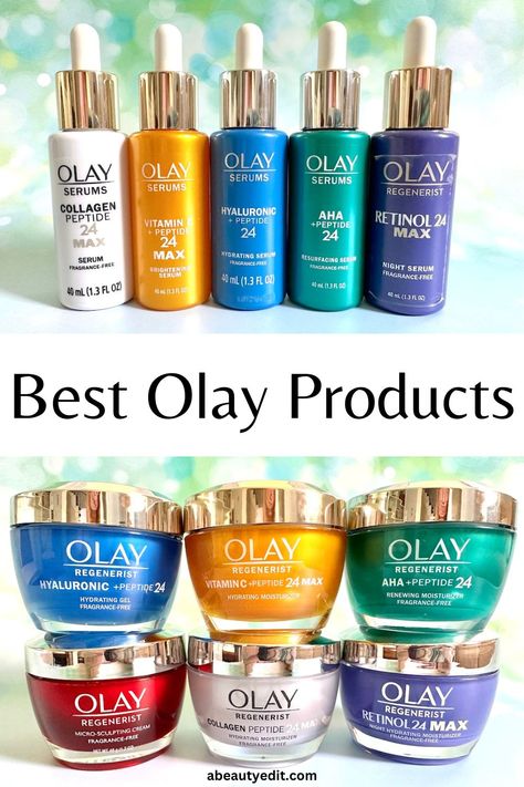 Best Olay Products for Your 40s and Beyond Olay Skin Care Products, Oil Of Olay Skin Care Routine, Oil Of Olay Products Anti Aging, Olay Skin Care Routine, Olay Face Moisturizer, Oily Skin Moisturizer, Morning Night Routine, Olay Cream, Skin Care Routine Products