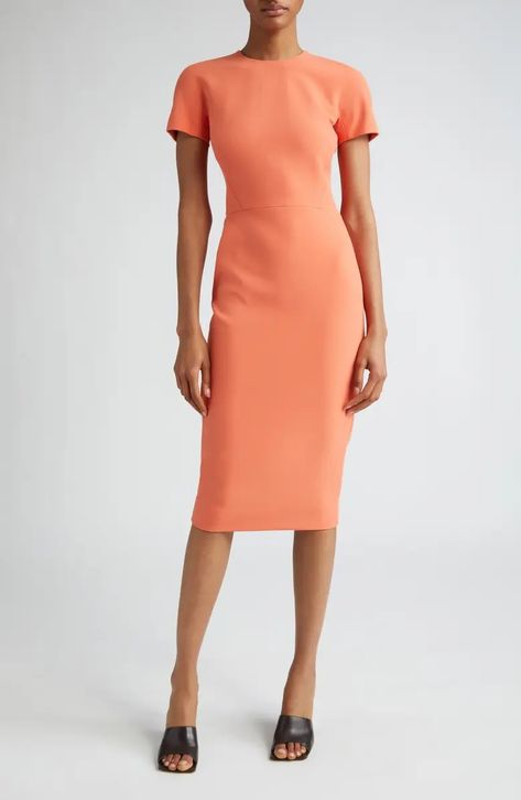 Women's Sale Designer Collections Victoria Beckham Clothing Line, Work Wear Outfits, Crepe Blazer, Expensive Clothes, Dress With Short Sleeves, Victoria Dress, Jewel Neck, Crepe Dress, Nordstrom Dresses