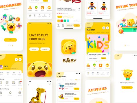 Interface Collection Kids App Design, Ui Design Mobile, Ui Ux 디자인, Baby Apps, Ios App Design, Ui Animation, Flat Ui, Game Interface, Game Ui Design